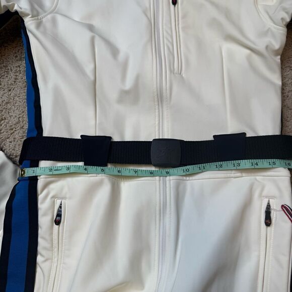 Perfect Moment White Blue Goop Gt Ski One Piece Ski Suit NWT Large Waterproof - Picture 5 of 11
